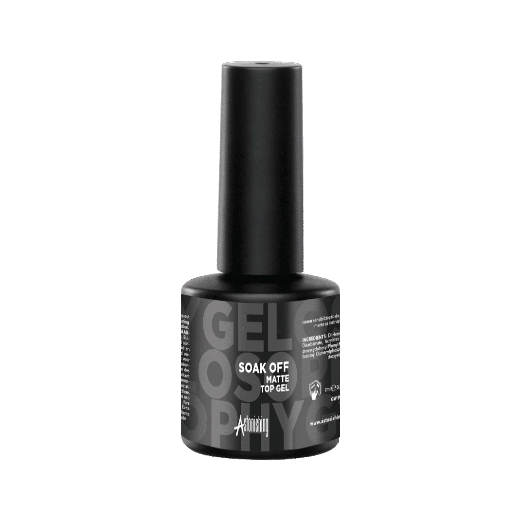 Astonishing Gelosophy Soak Off Matte Top Gel, mattes Finish-Gel im 7 ml Fläschchen