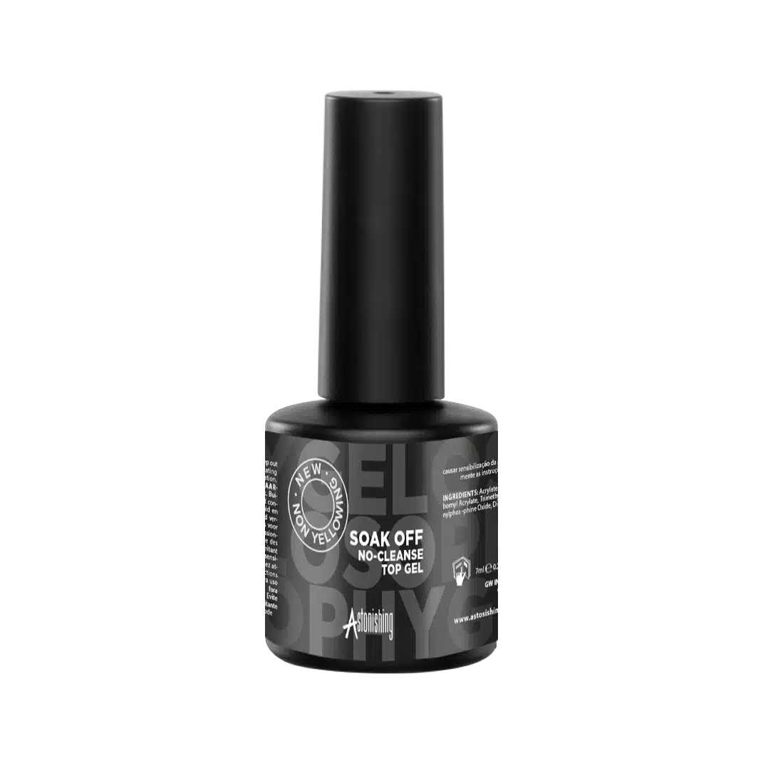 Astonishing Gelosophy Soak Off No Cleanse Top Gel, nicht vergilbendes Topgel ohne Schwitzschicht, 7 ml