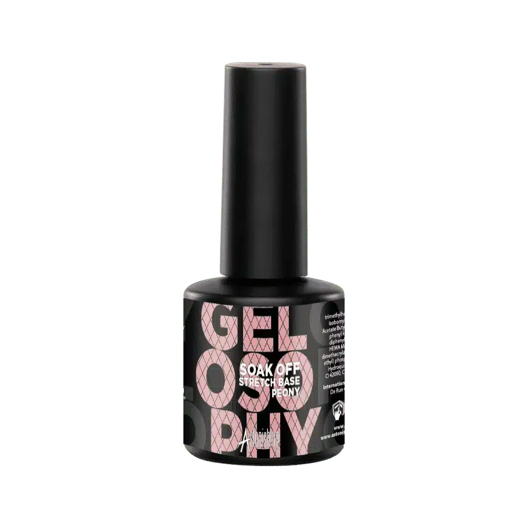 Astonishing Gelosophy Soak Off Stretch Base Peony, flexibles Basisgel im 7 ml Fläschchen