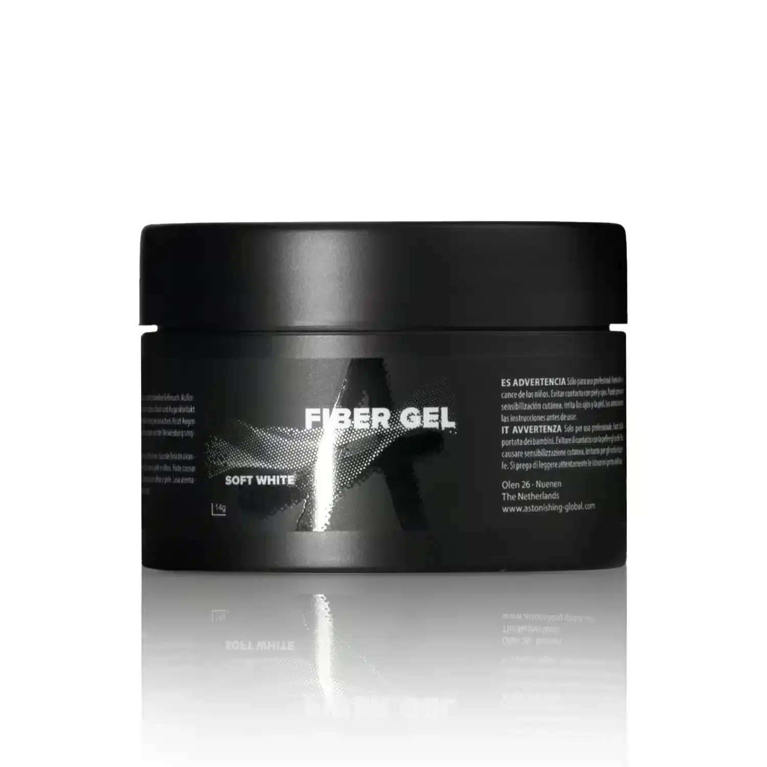 Astonishing Fiber Gel Soft White 14 gr, zartweißes Fibergel für einen dezenten French-Look
