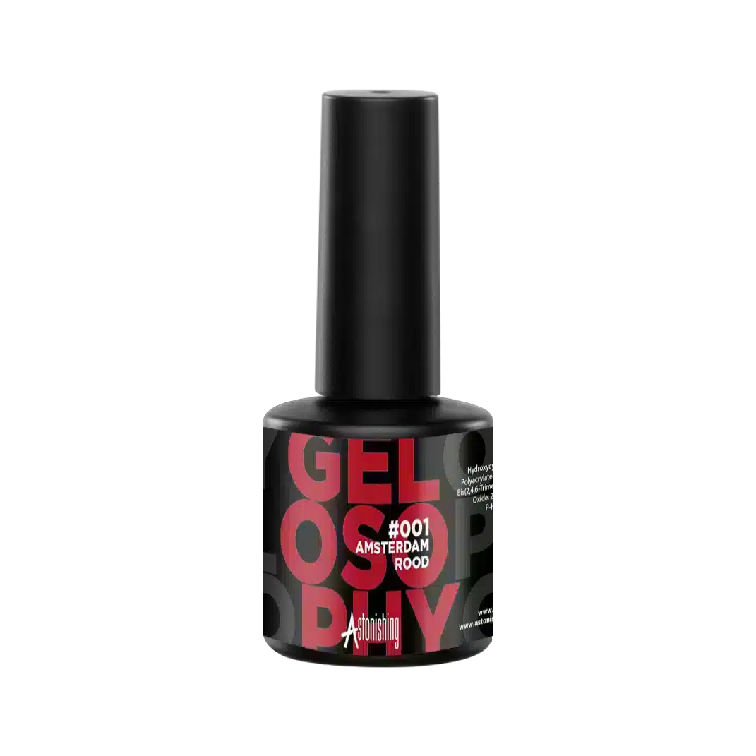 Astonishing Gelosophy #001 Amsterdam Rood 7ml, knallroter Gellack für die Nägel