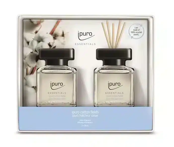 Ipuro Essentials Cotton Fields Duftstäbchen-Set mit 2x50 ml für frischen Duft zu Hause