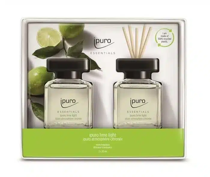 Ipuro Essentials Lime Light Duftstäbchen-Set mit 2x50 ml für frischen Zitrusduft zu Hause