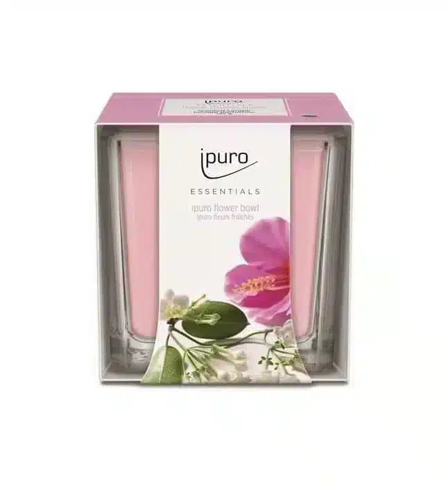 Ipuro Essentials Flower Bowl Duftkerze mit 125 g für eine blumige Stimmung zu Hause