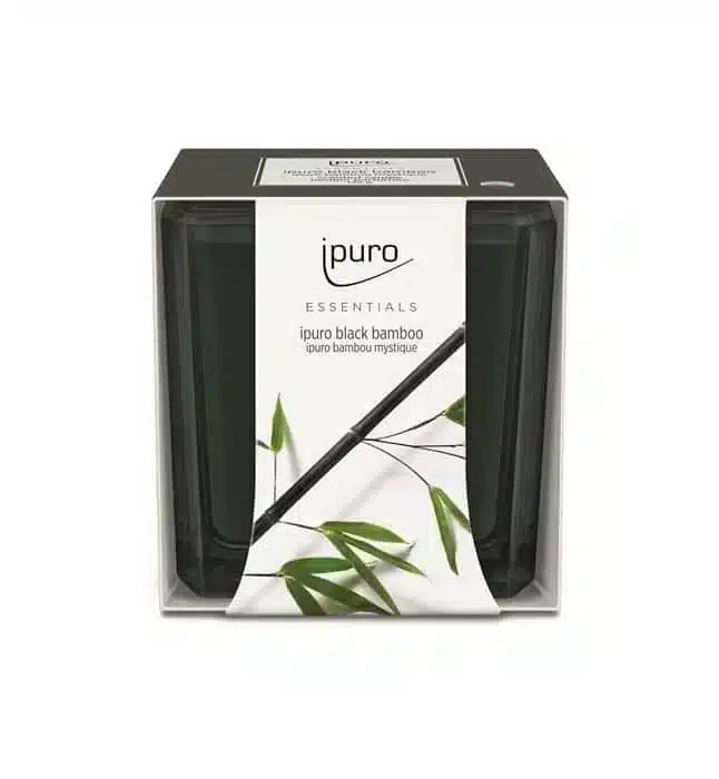 Ipuro Essentials Black Bamboo Duftkerze mit 125 g für eine warme Bambusstimmung zu Hause