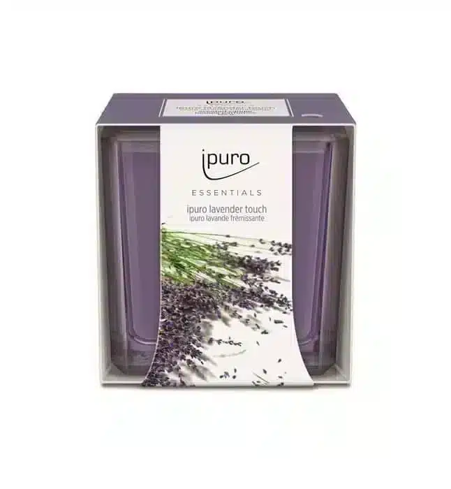Ipuro Essentials Lavender Touch Duftkerze mit 125 g für eine beruhigende Lavendelstimmung zu Hause