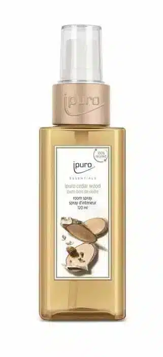 Ipuro Essentials Cedar Wood Raumspray mit 120 ml für einen warmen Holzduft in jedem Raum
