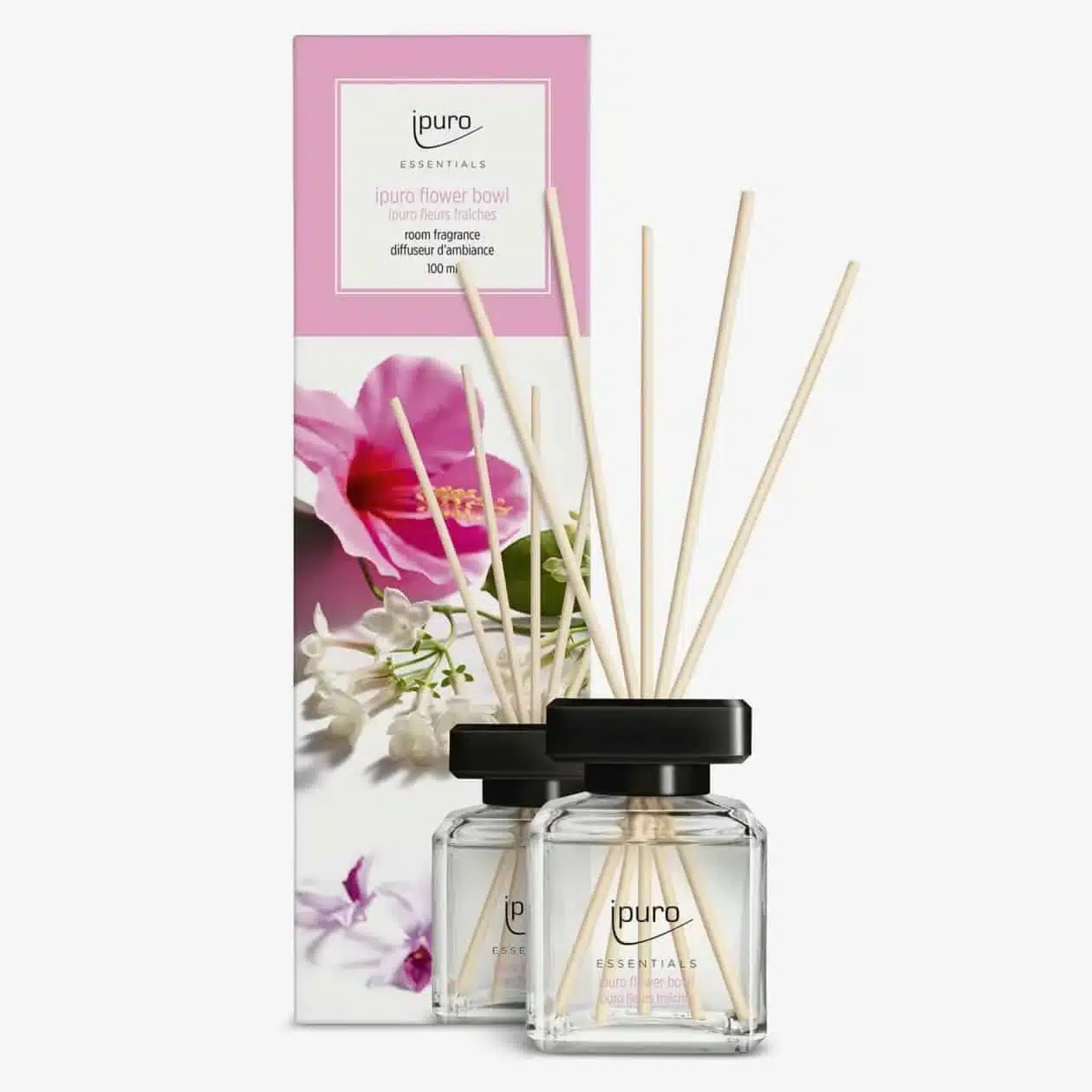 Ipuro Essentials Flower Bowl Duftstäbchen mit 200 ml für blumigen Duft zu Hause
