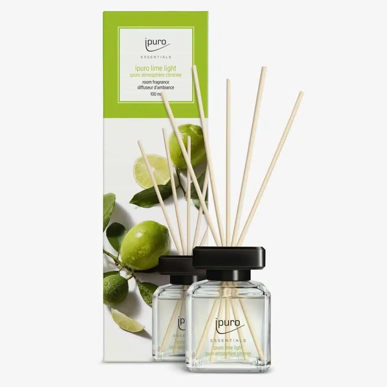 Ipuro Essentials Lime Light Duftstäbchen mit 200 ml für frischen Zitrusduft zu Hause