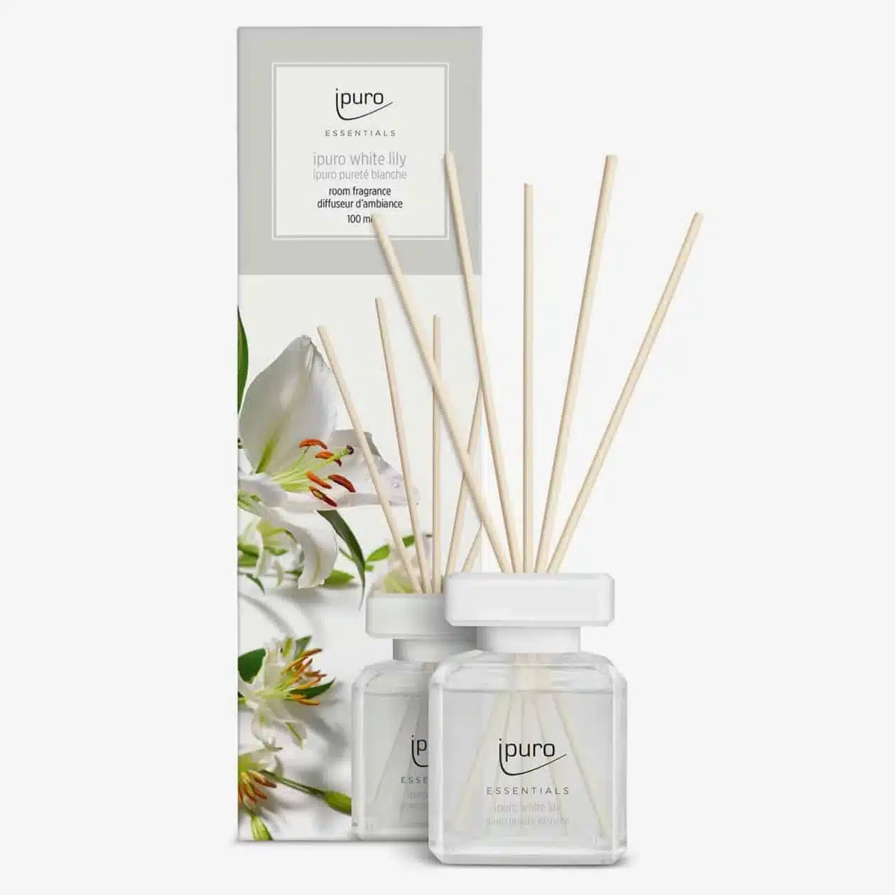 Ipuro Essentials White Lily Duftstäbchen mit 200 ml für blumigen Lilienduft zu Hause