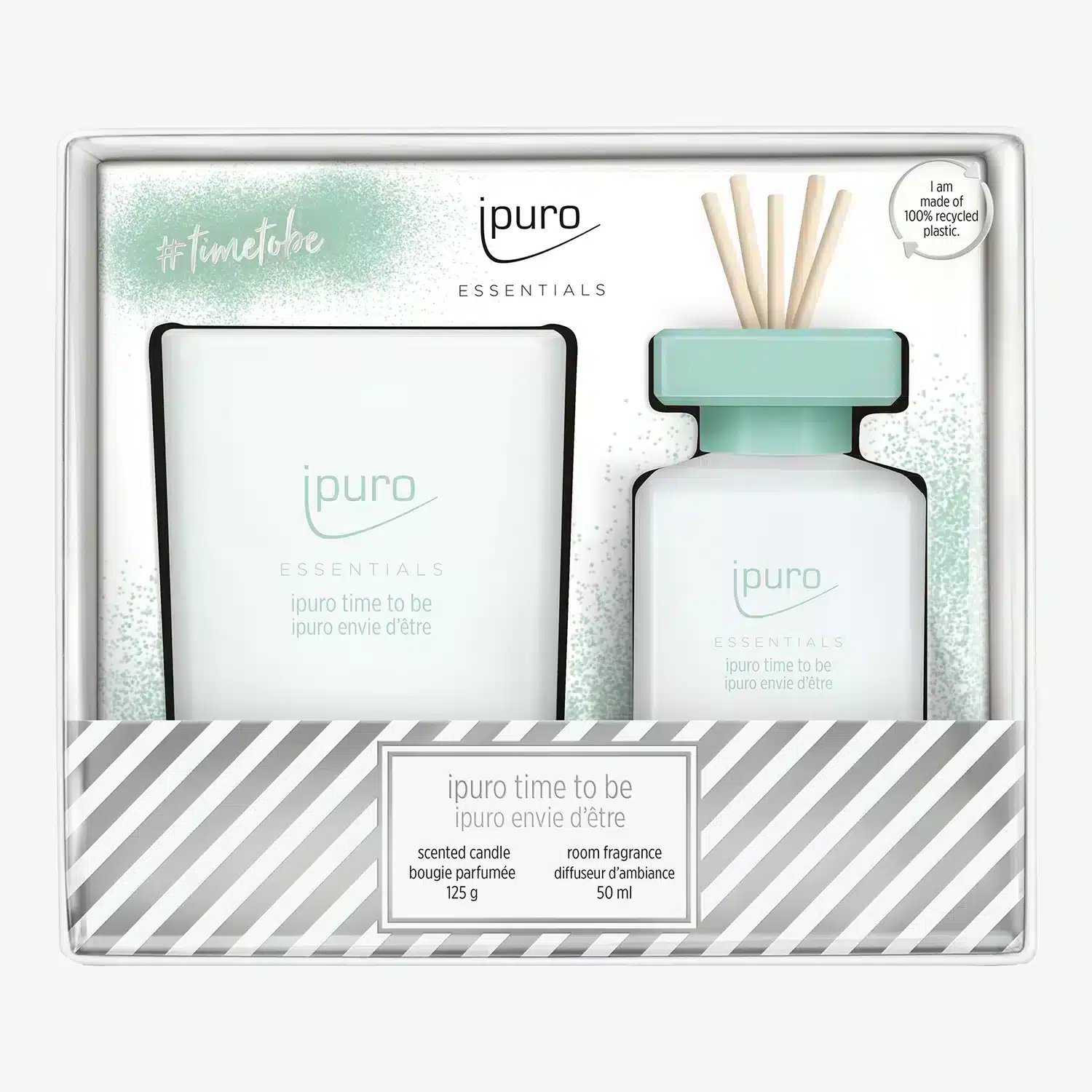 Essentials Set mit Diffusor 50ml und Duftkerze 125g Time to be für eine gelassene Atmosphäre
