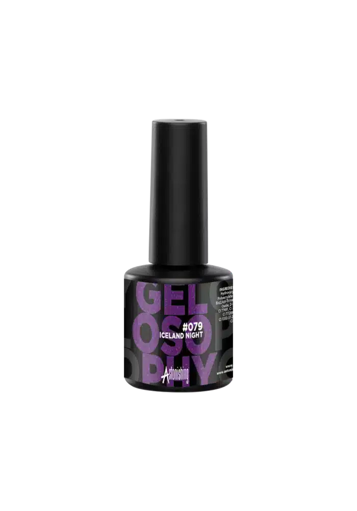 Astonishing Gelosophy #079 Iceland Night, tiefdunkles Nagelgel im 15ml Fläschchen für eine schicke Maniküre