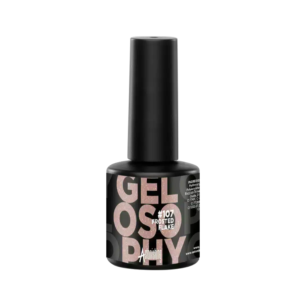 Astonishing Gelosophy #107 Frosted Flake 15ml, schimmernder Gellack für eine funkelnde Maniküre