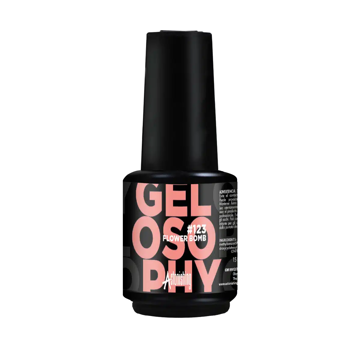 Astonishing Gelosophy #123 Flower Bomb 15ml, blumiger Gellack für eine fröhliche, schöne Maniküre