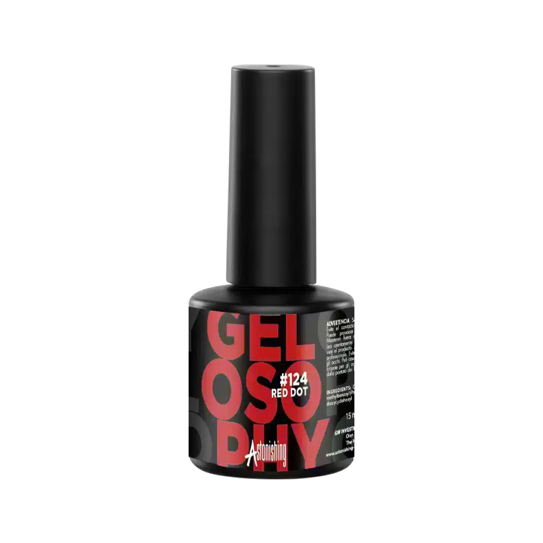 Astonishing Gelosophy #124 Red Dot 15ml, knallroter Gellack für eine auffällige, langanhaltende Maniküre