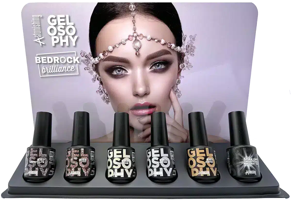 Astonishing Gelosophy Bedrock Brilliance Kollektion Gel-Nagellack mit mineralischen Nuancen in 15ml Fläschchen