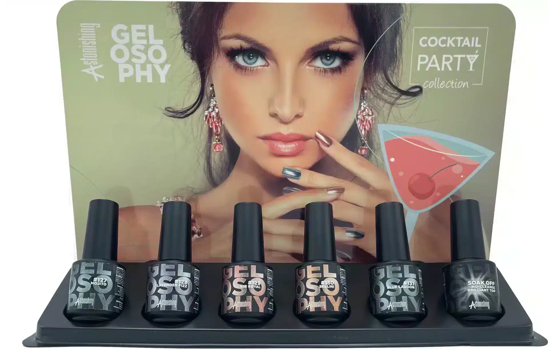 Astonishing Gelosophy Cocktail Party Collection, Set farbenfroher Gellacke für eine festliche Maniküre