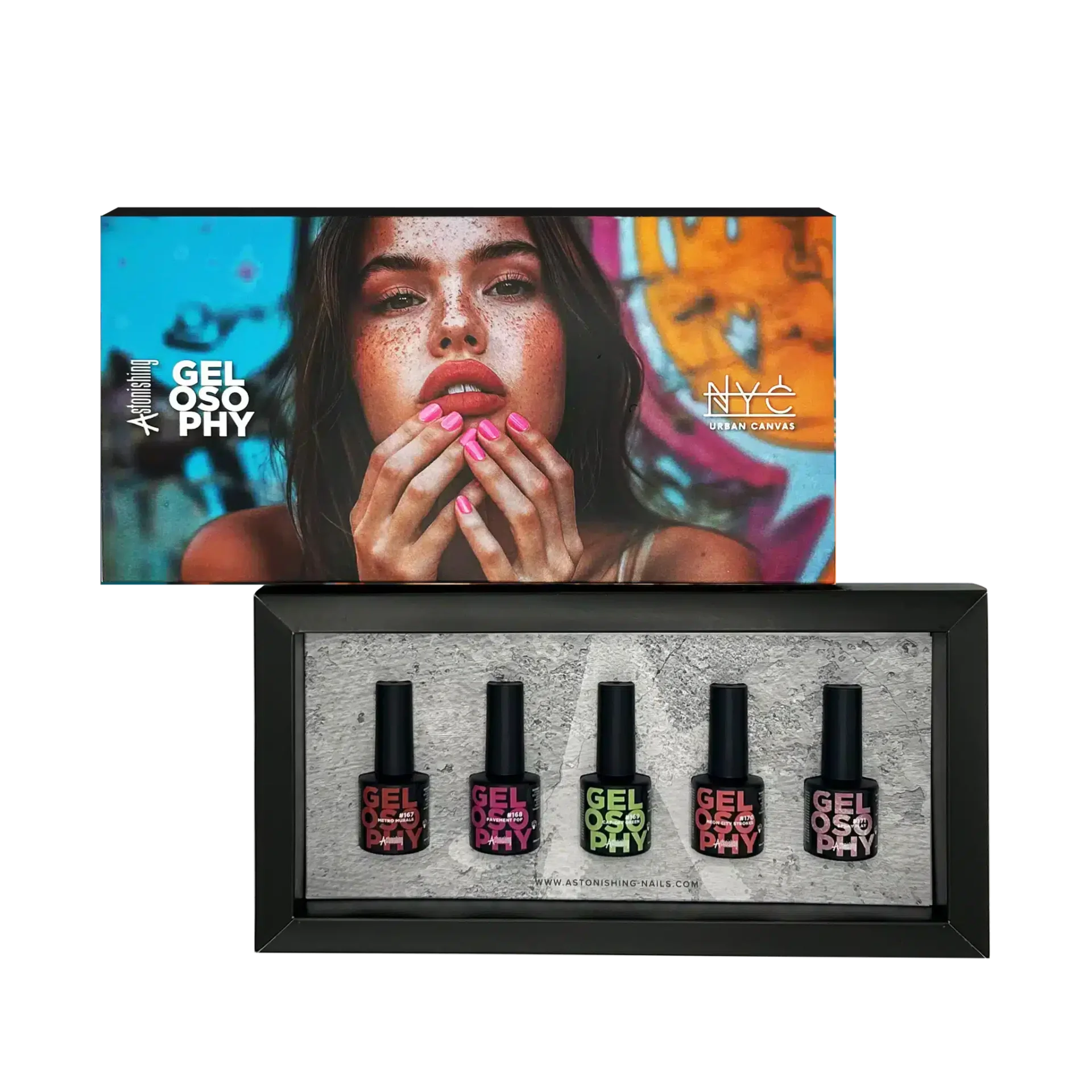 Urban Canvas Collection Kit mit 5 Astonishing Gelosophy Gellacken à 7 ml als komplettes Set