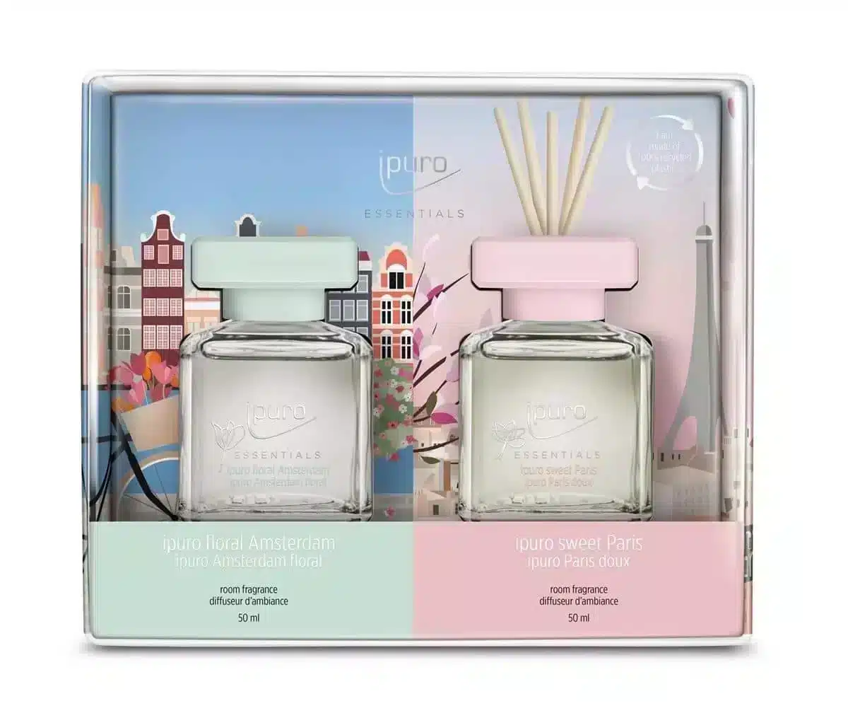 Essentials Nachfüllset 2x50ml Paris und Amsterdam für den Duftdiffusor zu Hause