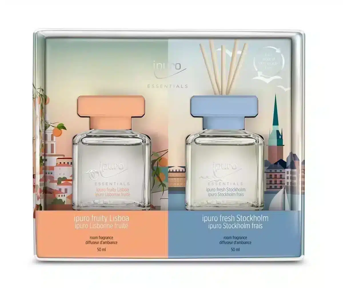 Essentials Nachfüllset 2x50ml Stockholm und Lisboa für den Duftdiffusor zu Hause