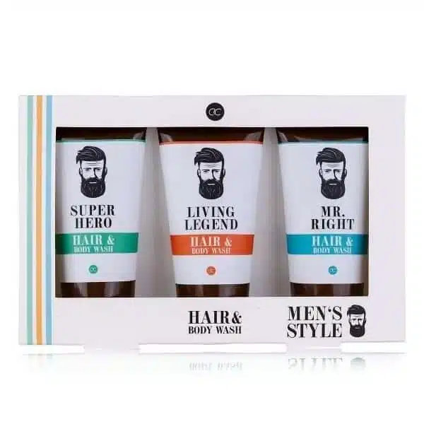 Men's Style Badeset mit drei Hair & Body Wash Fläschchen à 100ml für Herren
