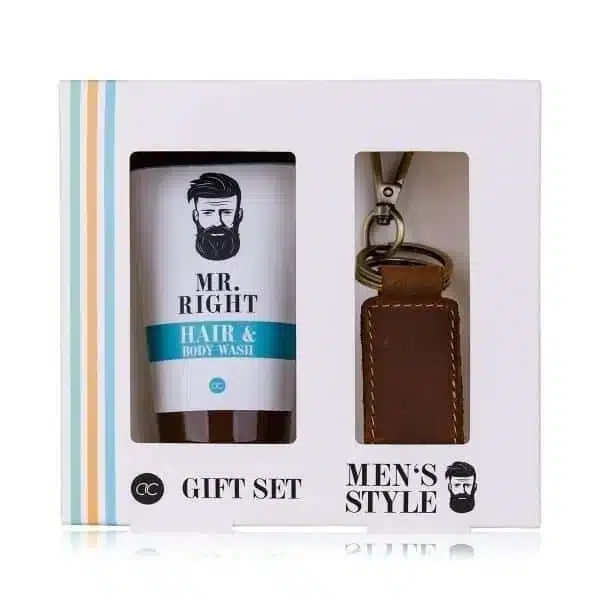 Men's Style Badeset mit 100ml Hair & Body Wash und Schlüsselanhänger als Geschenk für Herren