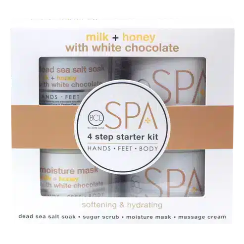 BCL Spa Starter Kit Milk + Honey + White Chocolate mit 4 x 16 oz für eine komplette Fußpflege