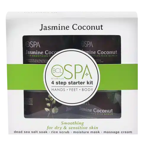 BCL Spa Starter Kit Jasmine + Coconut mit 4 x 16 oz für eine komplette Fußpflege zu Hause