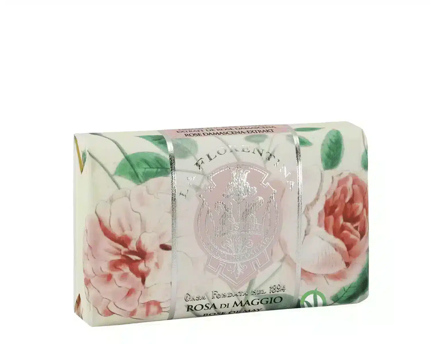 Seife 200 gr mit Mairose (Rose of May) und romantischem Rosenduft für eine sanfte Reinigung