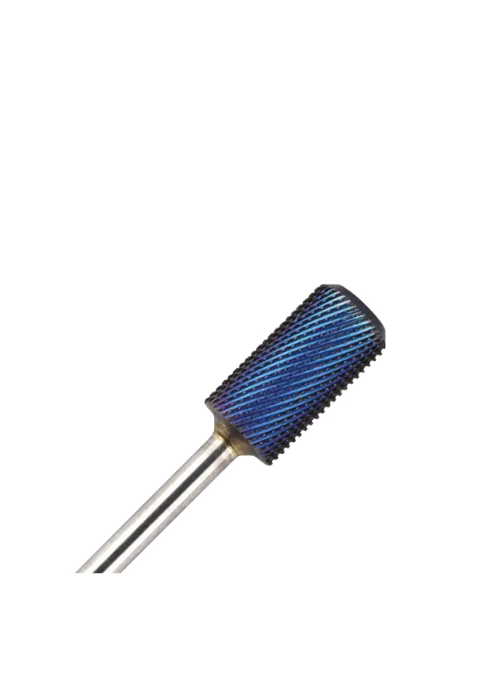 Carbide Safety Bit Zylinder in Blau - MC, Fräsbit für sicheres Nägelfräsen