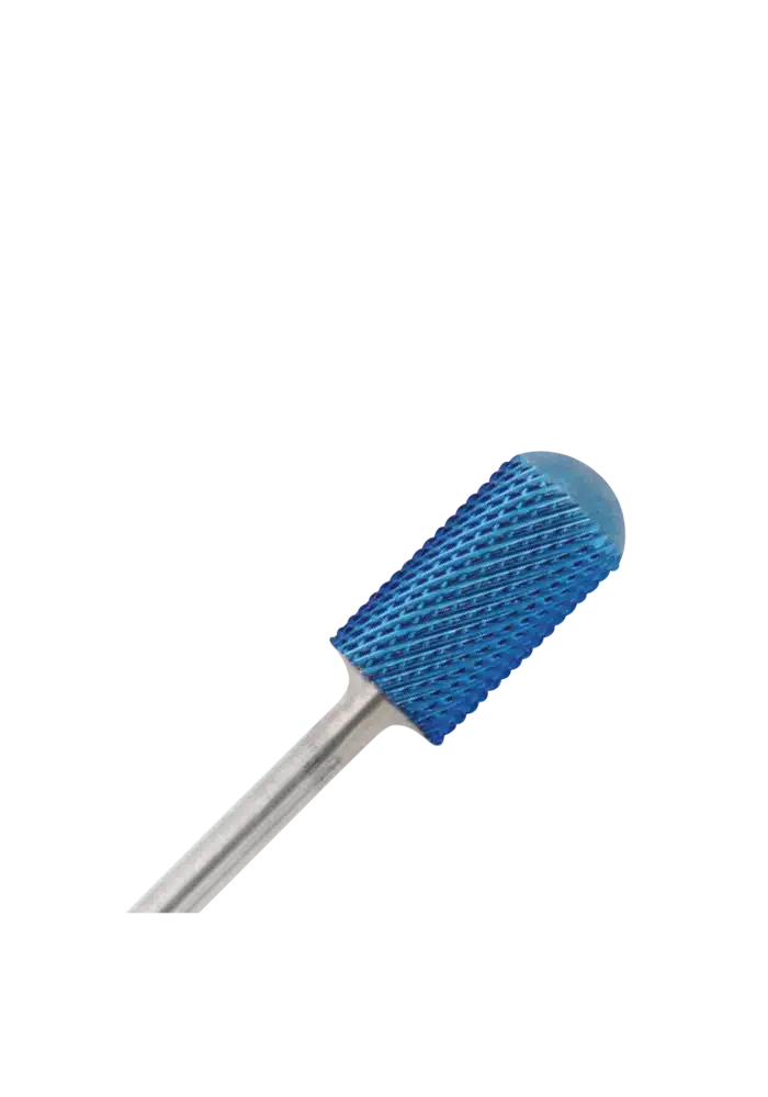 Carbide Safety Bit Zylinder rund in Blau - MC, Fräsbit für sicheres Nägelfräsen