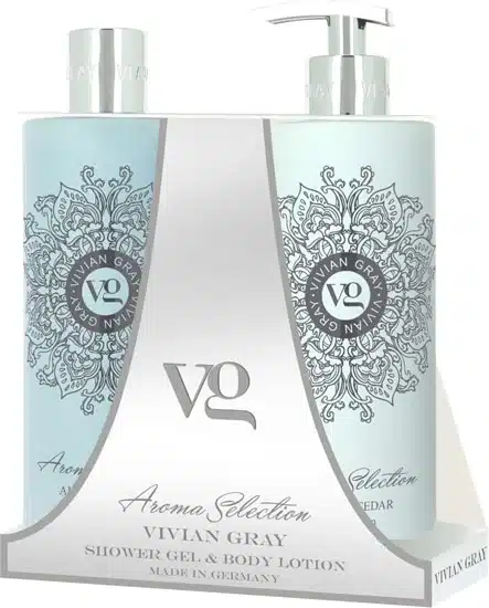 Aroma Selection Amber & Cedar Set mit Duschgel und Bodylotion à 500 ml mit warmem Holzduft