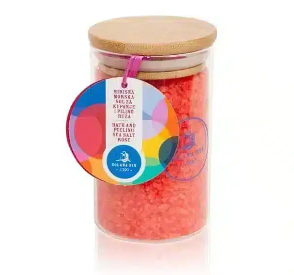 Bade- und Peelingsalz mit Rosenduft, 280gr für ein entspannendes und pflegendes Bad
