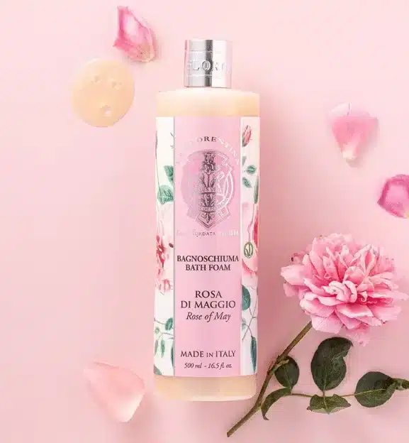 Schaumbad 500 ml Meiroos - Rose of May, pflegendes Bad mit feinem Rosenduft