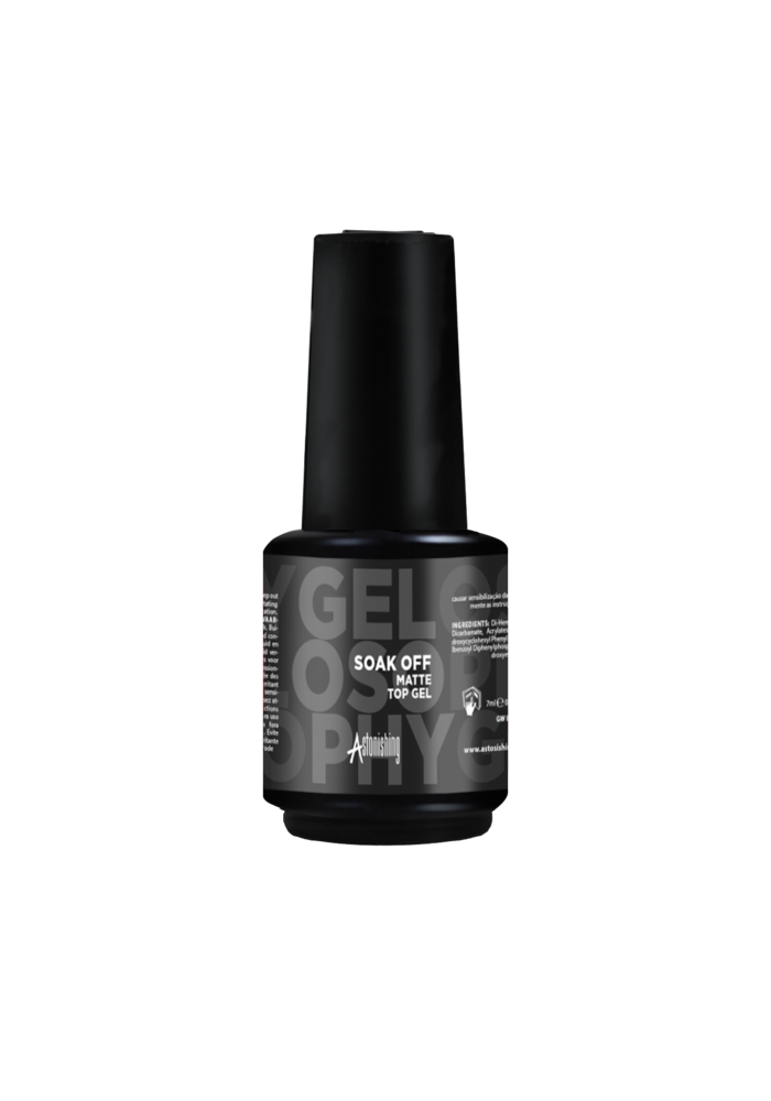 Astonishing Gelosophy Soak Off Matte Top Gel 15ml für ein mattes Finish auf deinem Gellack