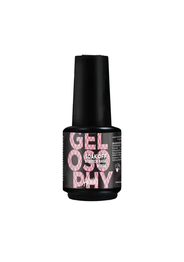 Astonishing Gelosophy Soak Off Stretch Base Royal Rubber Base in elegantem Farbton, 15ml für starke Nägel