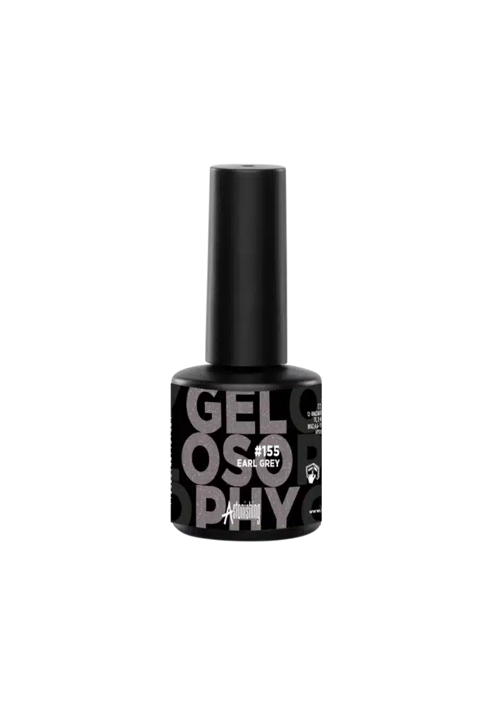 Astonishing Gelosophy #155 Earl Grey Gellack in elegantem Grauton, Fläschchen mit 15 ml