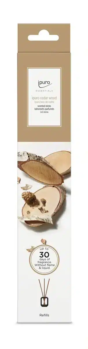 Nachfüllung Essentials Scented Stick Cedar Wood, Set mit 6 Duftstäbchen mit holzigem Zedernholzduft