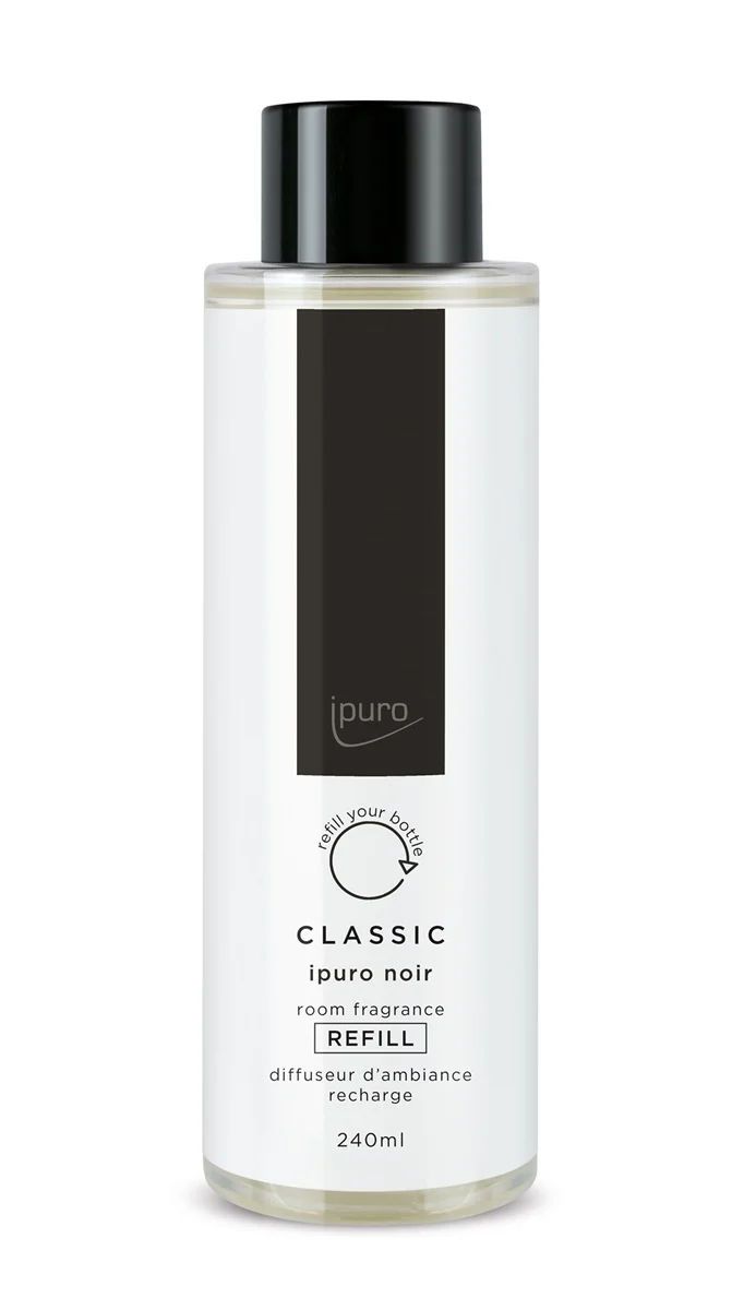 ipuro Classic noir Nachfüllung 240ml für den Raumduft mit Duftstäbchen