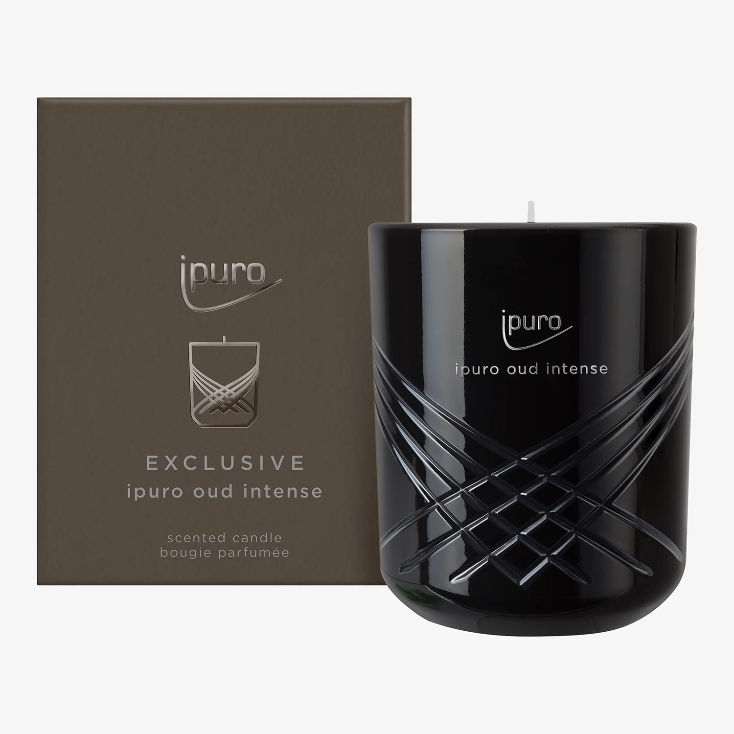 ipuro Exclusive Oud Intense Duftkerze 270 g für einen warmen und intensiven Duft im Zuhause