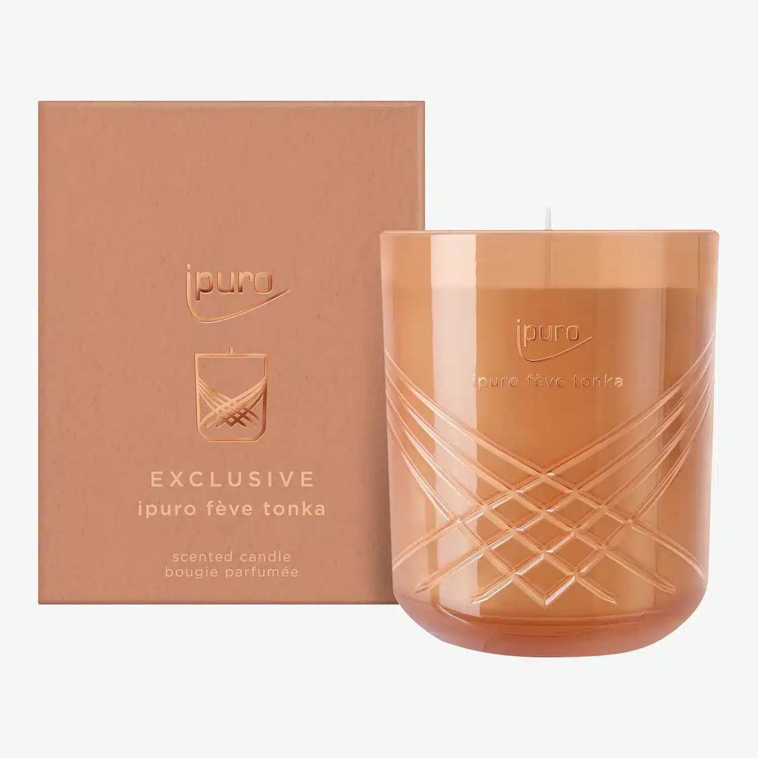 ipuro Exclusive Fève Tonka Duftkerze 270 g für einen warmen und süßen Duft im Zuhause