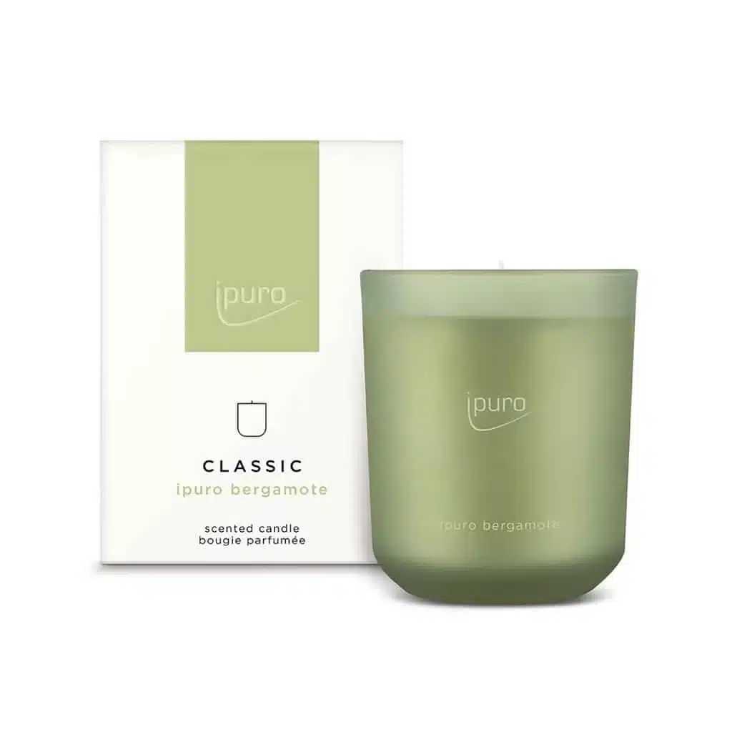 Ipuro Classic Bergamote Duftkerze 270g mit frischem Bergamotteduft für eine angenehme Atmosphäre im Zuhause
