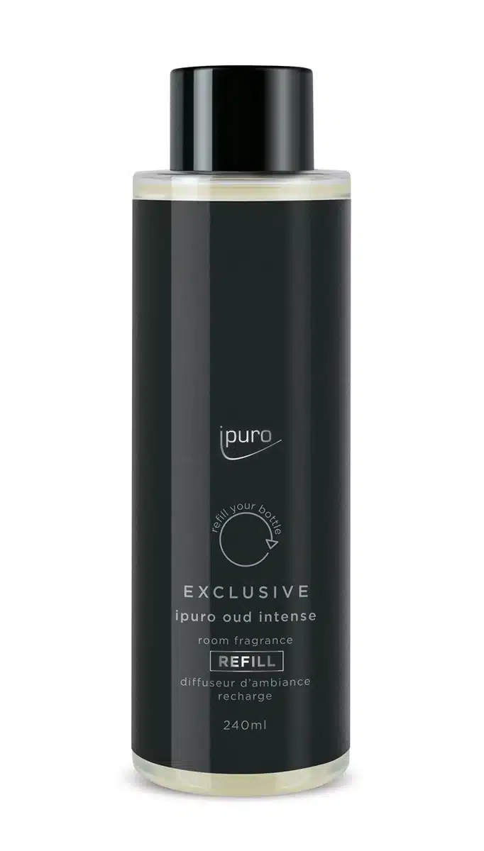 ipuro Exclusive Oud Intense Nachfüllung 240 ml für Duftstäbchen mit intensivem Oudduft