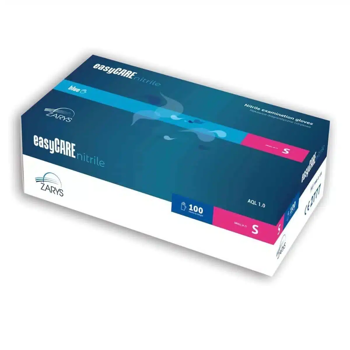 Zarys Nitrilhandschuhe NS/PF in Blau, puderfrei, Größe Small, Box mit 100 Stück
