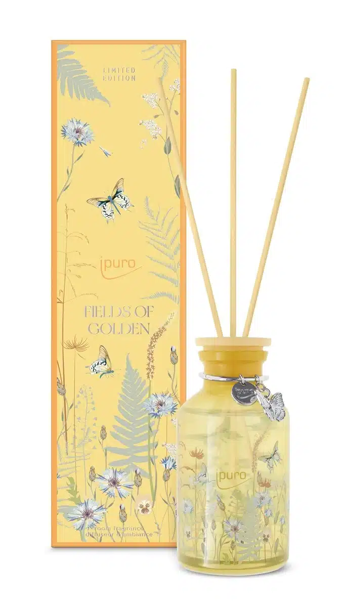 ipuro Limited Edition Fields of Golden Duftstäbchen mit 240 ml und warmem, goldenem Duft