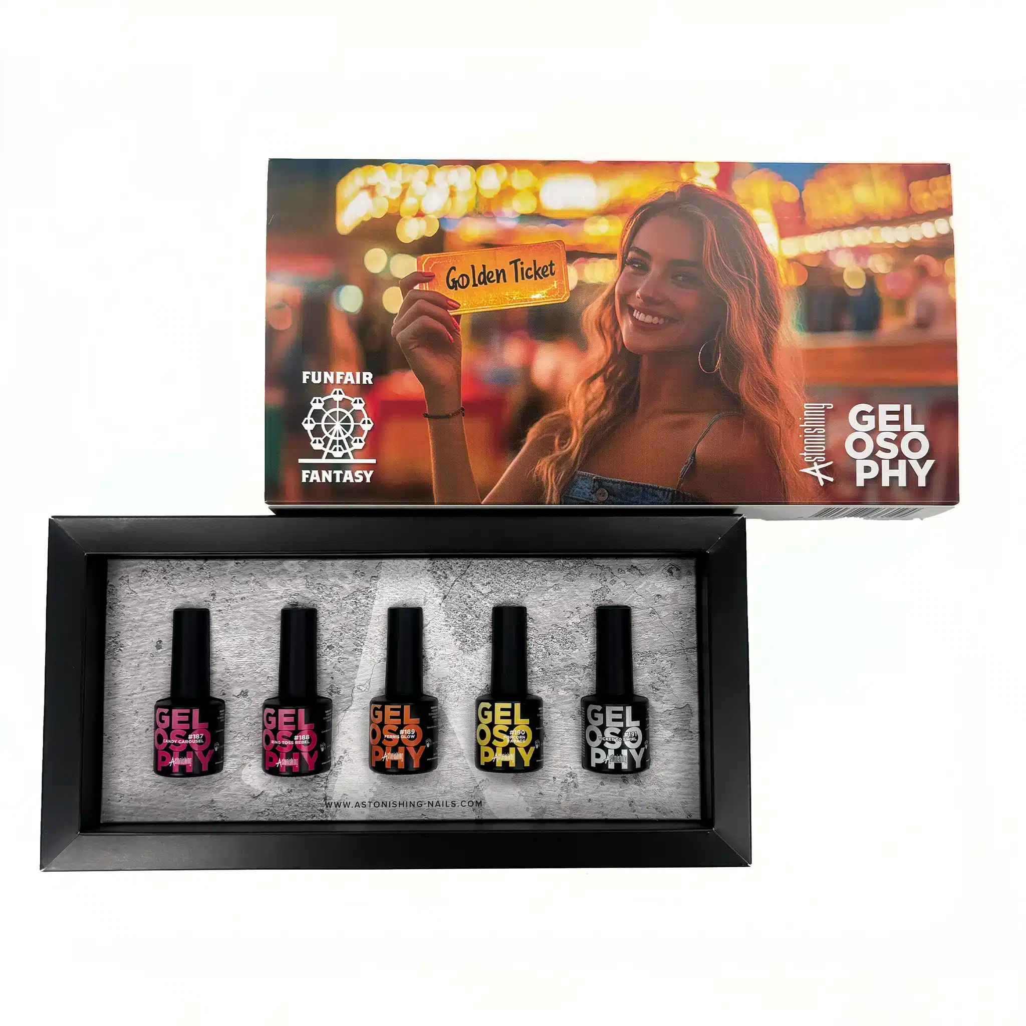 Astonishing Gelosophy Funfair Fantasy Collection Kit mit 5 Gellacken à 7 ml
