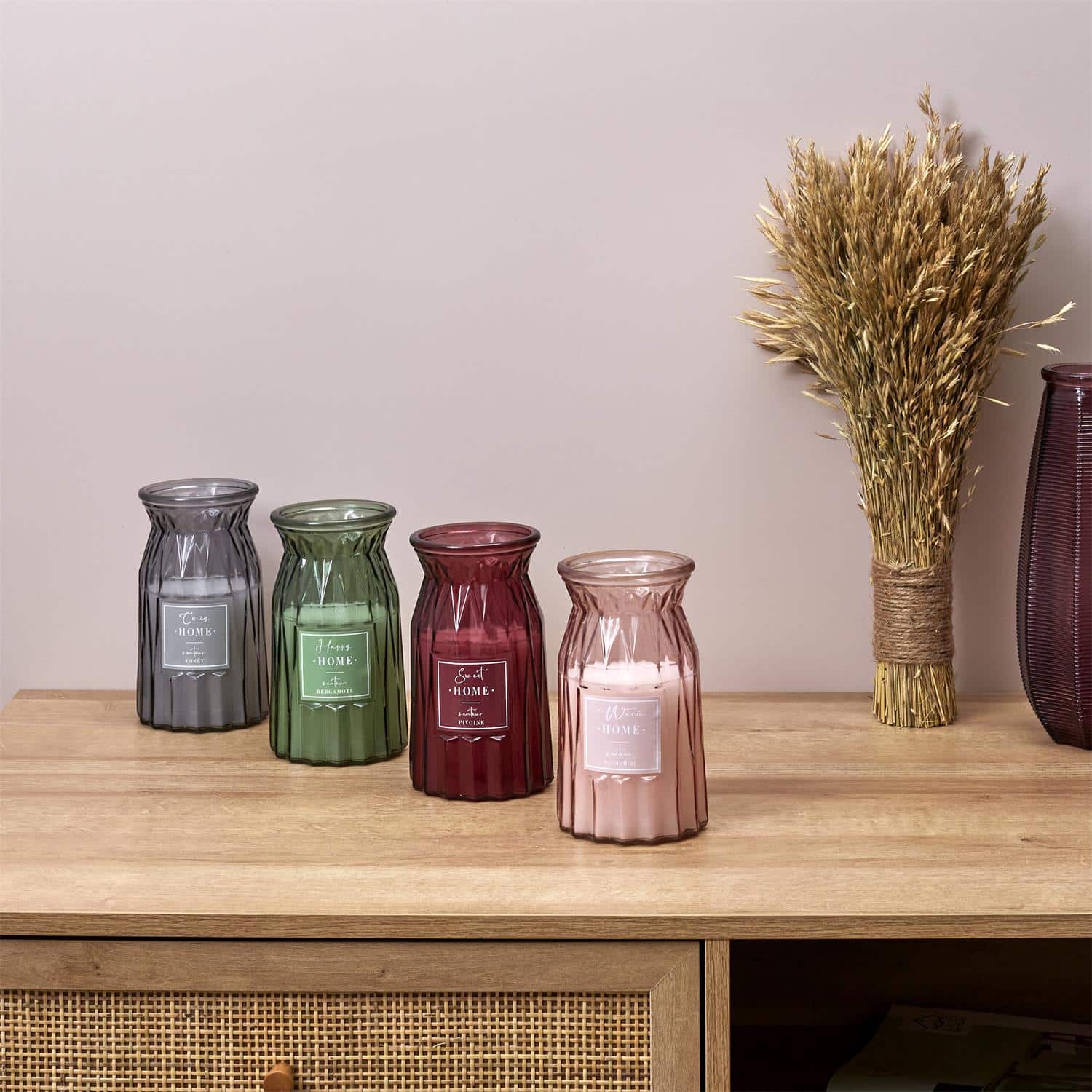 Duftkerze Vase Ciselé 18cm mit Kaschmirduft, stimmungsvoll und dekorativ für Zuhause