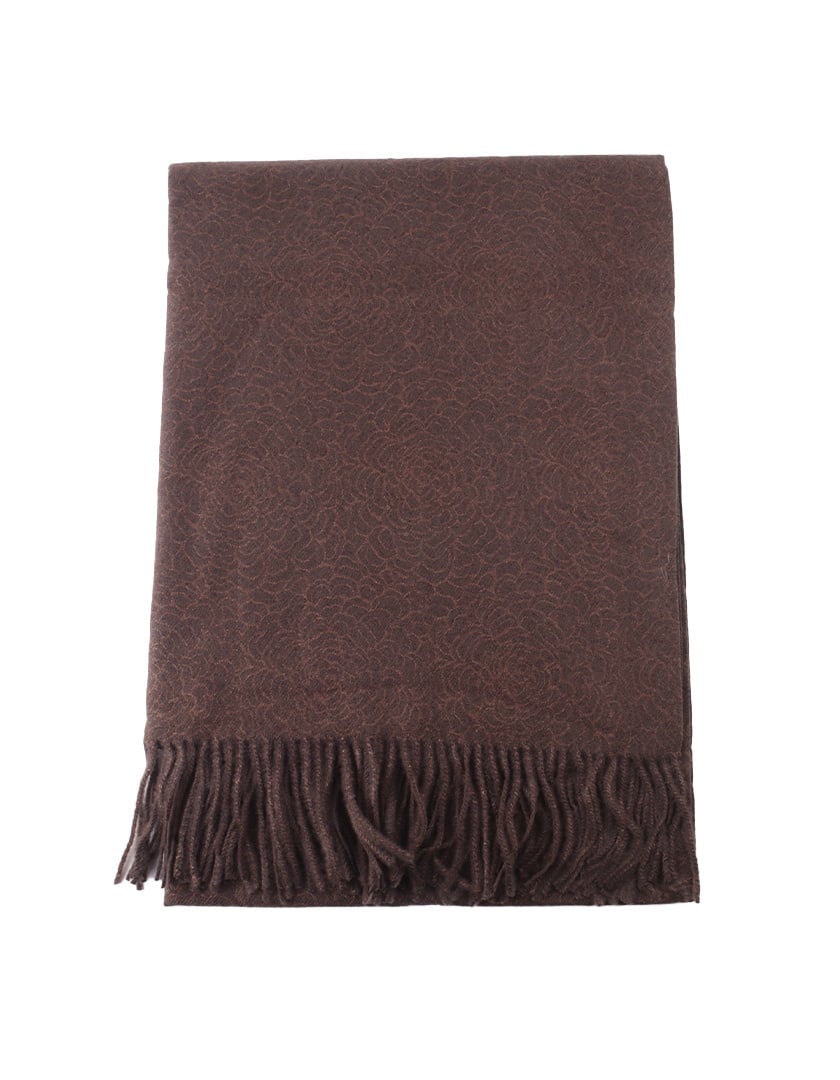 Luxuriöser Schal mit Blumenmuster in Braun, 180 cm x 65 cm, eleganter und warmer Schal von Giuliano