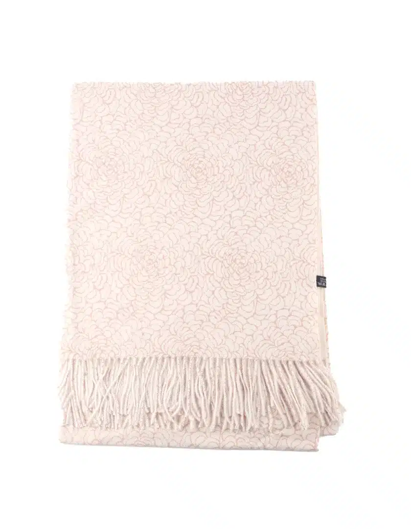 Luxuriöser Schal mit Blumenmuster in Beige, 180 cm x 65 cm, eleganter und weicher Schal von Giuliano