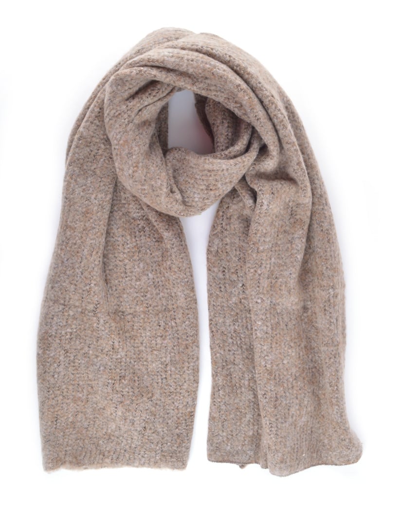 Großer Schal in Camel und Khaki, 174 cm x 82 cm, warmer und weicher Schal für kalte Tage